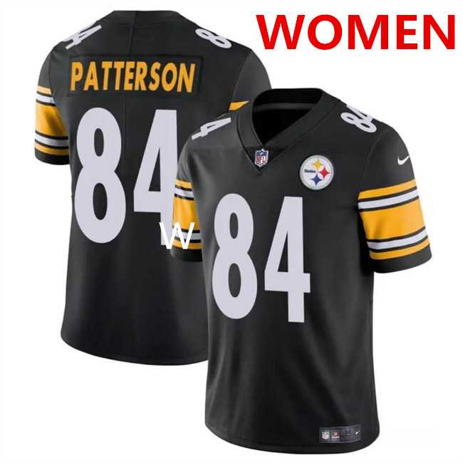 Womens Pittsburgh Steelers #84 Cordarrelle Patterson Black Vapor Stitched Jersey Dzhi